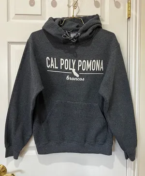Jerzees Cal Poly Pomona Broncos Sweatshirt Hooded Gray Size Small thumbnail 1