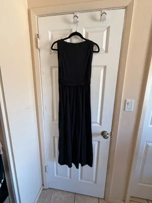 Belle Poque Black Sleeveless Ruched Waist Maxi Dress Small thumbnail 7