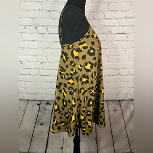 Show Me Your‎ Mumu Bella Mini Dress Golden Graham Animal Print Lined Size XS thumbnail 5