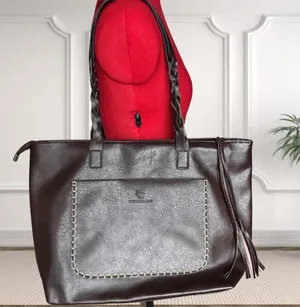 Weimeibaige Faux Leather Brown Tote Bag thumbnail 1