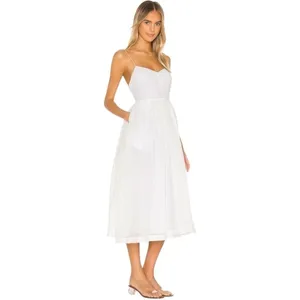 NWT Revolve‎ L'Academie The Marie White Midi Dress Pockets Bridal Size Medium thumbnail 2