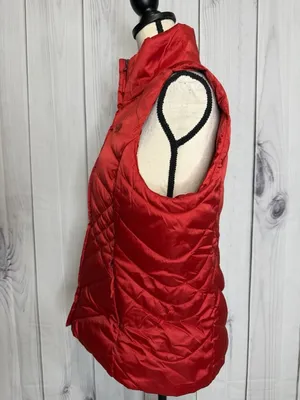 The North Face Aconcagua 550 Down Puffer Vest Womens Sz L Red Full Zip Quilted thumbnail 6