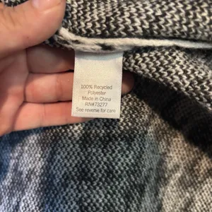 Nine West Women's XS Houndstooth Open Front Long Cardigan Black‎ White thumbnail 6