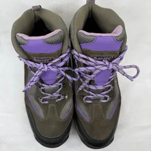 Hi-Tec Dri-Tec Waterproof Hiking‎ Boots Womens 11B Brown Purple Leather 9022 thumbnail 3