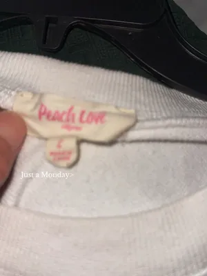 Peach Love California White Sweatshirt with Pink Heart Accents thumbnail 5