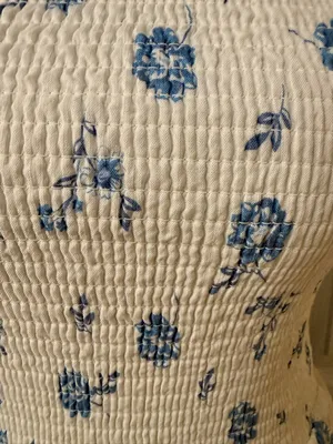Kirious‎ LA Blue Floral Smocked Peplum Tank Cottage Summer Top M thumbnail 4
