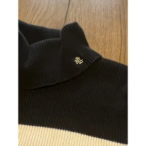 Lauren Ralph Lauren Monogram Embroidered‎ Cotton Turtleneck Shirt Brown Measured thumbnail 5