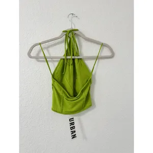 Urban Outfitters UO Lime Green Halter Tie Back Crop Top NWT Size Medium thumbnail 3