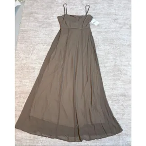 Show me your Mumu Wedding Women’s Large Lauren Tie Maxi Dress Chiffon Bow New thumbnail 4