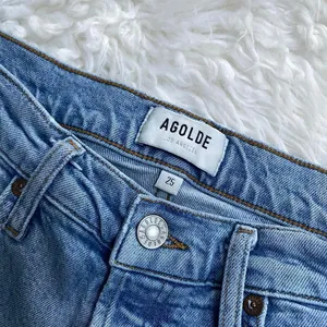 Agolde Blue Medium Wash Button Fly Jeans Mid Rise Skinny Denim thumbnail 2