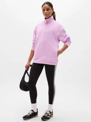 New Athleta M Forever Fleece 1/4 Zip Sweatshirt Fleur Pink Medium Regular thumbnail 2