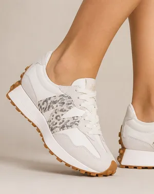 New Balance 327 Sea Salt Leopard Print Sneakers Size 11.5 Womens 10 Mens thumbnail 1