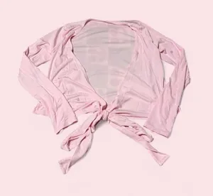Light Pink Tie-Front Women's ballet wrap thumbnail 1