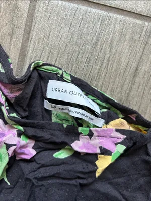 Urban Outfitters Black Floral Smocked Mini Dress thumbnail 2