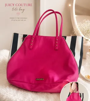 Juicy Couture Pink Tote Bag - Striped Accent cute Y2K feminine trendy gift thumbnail 1