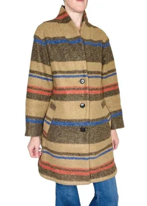 Banana Republic Retro Tan Preppy Winter Plaid Stripe Jacket thumbnail 1