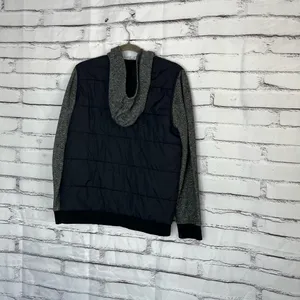 Ocean Current Women’s Puffer Jacket XL Black Gray Two Tone Button Up Hoodie Y2K thumbnail 10
