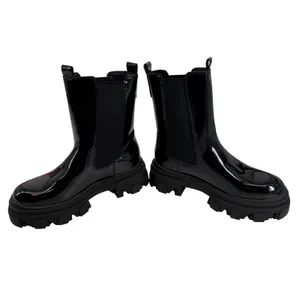 Dream Pairs Womens Black Patent Chunky Platform‎ Chelsea Lug Sole Boots Size 5.5 thumbnail 4