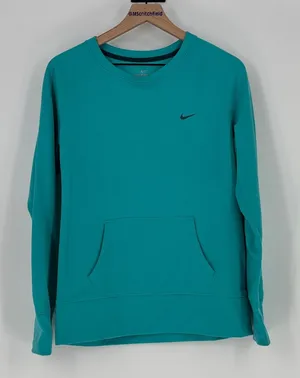 Nike large Teal Crew Sweatshirt thumb holes thumbnail 1