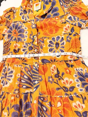 FARM Rio Pineapple Flowers Yellow Orange Mini Dress Belted Size XS thumbnail 8