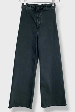 Zara Jeans Marine Straight Jeans Size‎ 0 Women Wide Leg Raw Hem Faded High Rise thumbnail 1