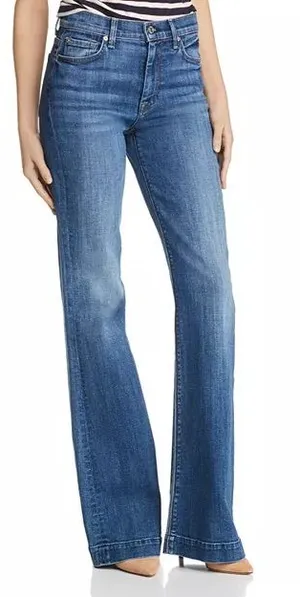 Vintage 7 For All Mankind Ginger Low-Rise Wide Leg Jeans $248MSRP thumbnail 1