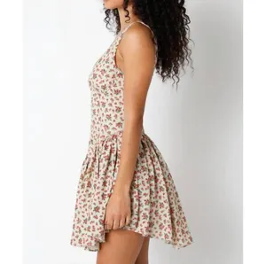 NWT Olivaceous Women’s Floral Print A-Line Dress Linen, Sz L thumbnail 2