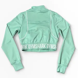 Gymshark Womens‎ XS Mint Green Cropped Track Jacket Full Zip B1A1P Athletic Yoga thumbnail 2