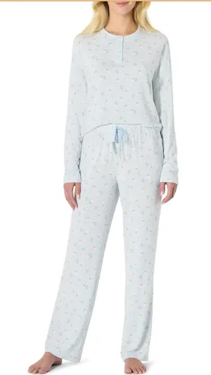 Sofia Richie Grainge x Amazon modal henley pajamas set goose silly long sleeve thumbnail 1