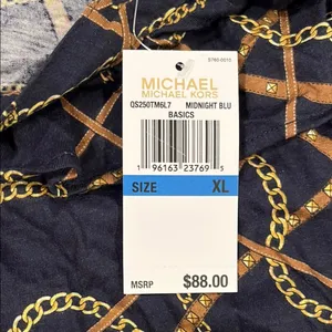 Michael Kors Blue Halter Tie Off the Shoulder Ruffle Blouse XL thumbnail 7