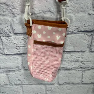 Bioworld Disney Mickey Minnie Pink Polka Dot Water Bottle‎ Crossbody Pouch thumbnail 3