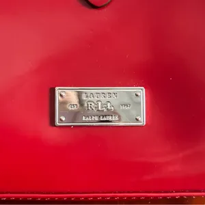 Vintage Lauren Ralph Lauren Cow Leather Red Shoulder Bag Y2K Country Western thumbnail 2