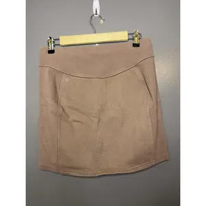 Lululemon Scuba Skirt Womens Medium Beige French Terry Mini Elastic Waist thumbnail 2