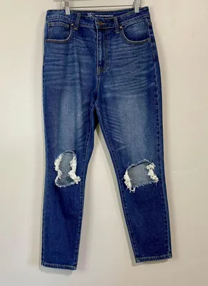 Women’s Distressed Denim Jean Medium Wash Size Juniors 11 thumbnail 1