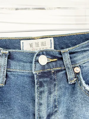 Free People About A Girl Distressed Patchwork Skinny Jeans‎ Women's 26 Blue Boho thumbnail 7
