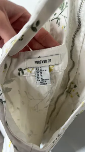 Forever 21 Floral Overall White Dress thumbnail 3