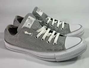 Converse Chuck Taylor Madison Ox Sneaker Silver Sparkle‎ / Mercury Grey Womens 8 thumbnail 1