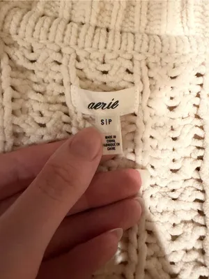 Aerie Cable Car Chenille 1/4 Quarter Zip Sweater Oversized Cream Size Small thumbnail 3