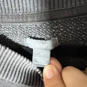 Aerie Oversized Crewneck Sweatshirt Medium Gray Distressed thumbnail 3