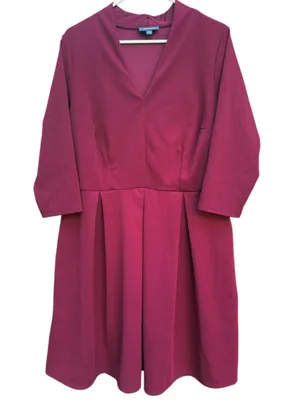EUC ModCloth V Neck Knee Length Dress Size 1X thumbnail 1