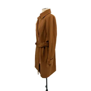 J.Crew‎ Melton Wool Belted Moto Trench Coat Italian Wool Camel Brown Size 12 thumbnail 5