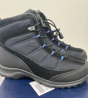 Lands End‎ Extreme Squall Waterproof Boots Black Blue Suede Nylon W 8 B NIB thumbnail 1