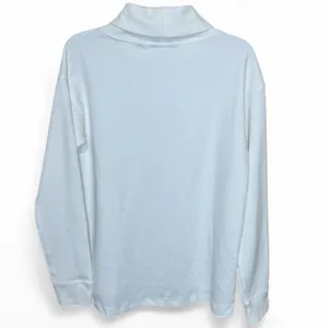 Lands' End Women's Long Sleeve waffle funnel neck top - white thumbnail 2