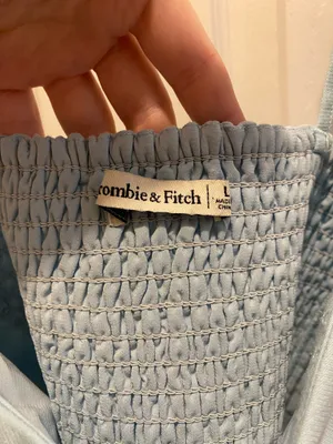 Abercrombie Light Blue Crop Corset Top thumbnail 4