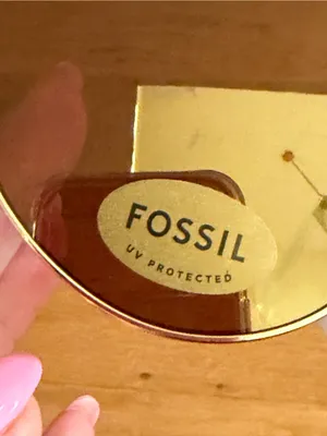 NWT - Fossil - Women's Gold Frame Brown Lens Aviator Sunglasses UV Protected thumbnail 4