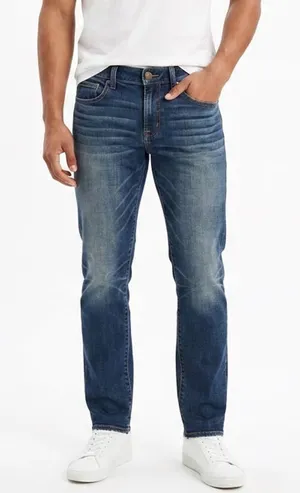 American Eagle Outfitters Jeans Womens 8 Blue Denim Cotton Stretch Straight Leg thumbnail 1