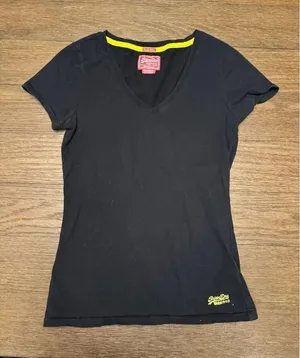 Real Superdry Original Combed Cotton Black And Yellow T-Shirt SZ Medium thumbnail 1