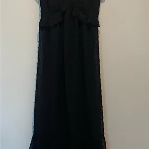 Francesca’s Black‎ Ruffle Open Back Maxi Dress NWT thumbnail 4