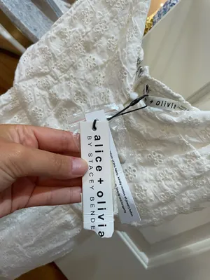 Alice + Olivia Dress Mini Sleeveless white lace sundress size 4 thumbnail 4
