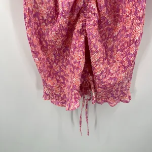 ASOS x NEW LOOK Dress Size 6 Smocked Floral Ruched Pink Orange Mini Sweetheart thumbnail 10